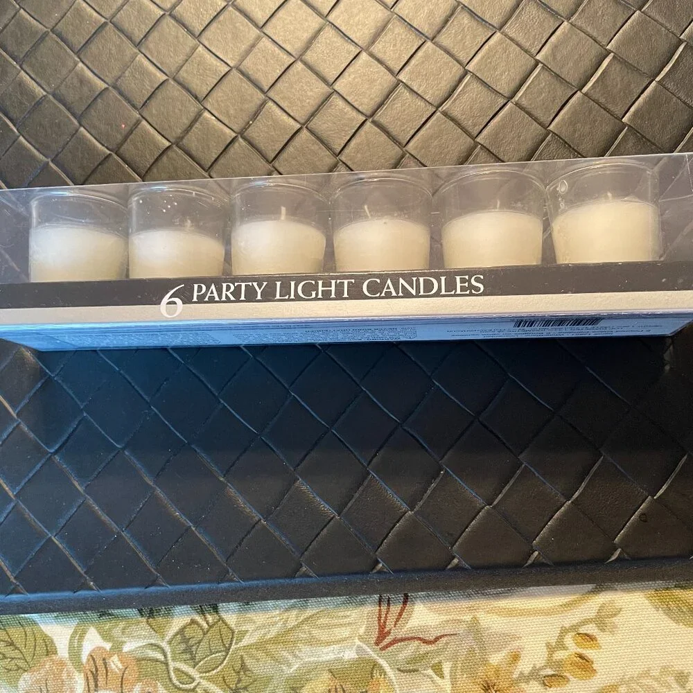 Set of 6 Unscented White Party Light Candles New
